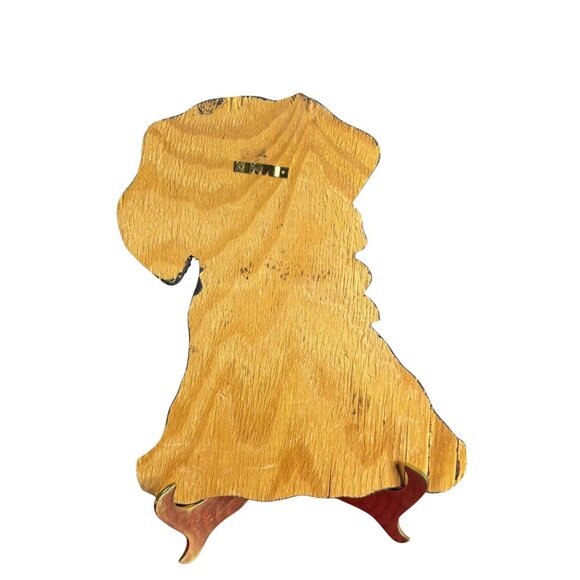 Wooden Dog Figurine With "I Love You" Painted Design Wall Decor - Picture 2 of 4